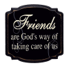 "Friends are God's way of taking care of us"